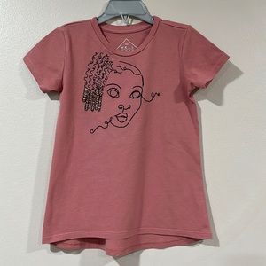 🟡 WELL WORN Mauve Toddler Girls Embroidered T-Shirt. Size 5T.